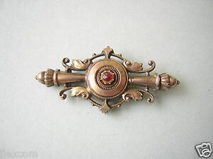 【貨物輸送無料】宝飾品・佩び物 ゴールデンブローチグレナトジュエリーカップantique or etincelant broche dore avec ancienne coupe grenat bijoux 3,4 g