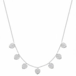 【貨物輸送無料】宝飾品・佩び物 しろがね色首飾りcollier en argent 9251000 avec petites feuilles tropicales