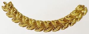 【貨物輸送無料】宝飾品・佩び物 ヴィンテージブレスレットゴールドロジエリンクリリーフbracelet vintage couleur or rodhie maillon finement travaille en relief 4526