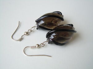 【貨物輸送無料】宝飾品・佩び物 ビッグシルバーガラスイヤリングランプワークbeau grand argent verre boucles doreilles lampwork 16,7 g4,8 x 1,6 糎