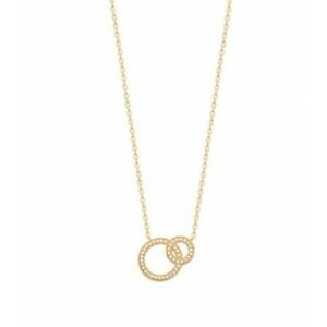 【貨物輸送無料】宝飾品・佩び物 ホワイトジルコニウムメッキリングカラーcollier en plaque or anneaux entrelaces pave en zirconium blanc