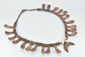【貨物輸送無料】宝飾品・佩び物 チベットストリングペンダントナガマラエスニックジュエリーOS dents perles corde ancien tibetain pendentif naga mala ethnique bijoux