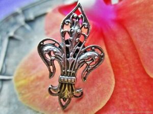 【送料無料】ジュエリー・アクセサリー ユリフランスアンティークブローチbroche ancienne fleur de lys metal argente 19eme siecle france antique brooch fl