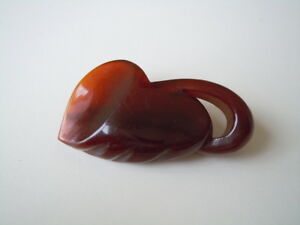 【貨物輸送無料】宝飾品・佩び物 テストベークライトハニーブローチリーフvieux testee vrai bakelite broche miel forme des feuilles 13,3 g5,6 x 3,0 糎