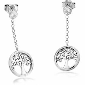 【貨物輸送無料】宝飾品・佩び物 ジルコネスターリングシルバーツリーレディースイヤリングboucles doreilles dames en 925 sterling argent arbre de la vie avec zircone