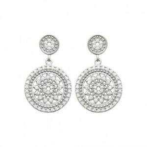 【貨物輸送無料】宝飾品・佩び物 ロディエシルバーイヤリングクリスタルジルコニウムドロップboucles doreilles en argent rhodie gouttes en cristal bleu et zirconium