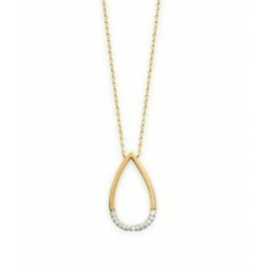 【貨物輸送無料】宝飾品・佩び物 ジルコニウムメッキドロップネックレスcollier en plaque or goutte pave en oxydes de zirconium blanc