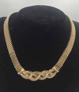 【貨物輸送無料】宝飾品・佩び物 パネッタヴィンテージイエローメッキゴールドメイルコリアーストラスpanetta vintage jaune plaque or maille collier strass