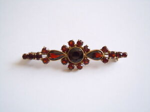 【貨物輸送無料】宝飾品・佩び物 ゴールデンハイクオリティグルナトブローチantique dore haute qualite grenat broche 3,59 g4,7 x 1,3 糎