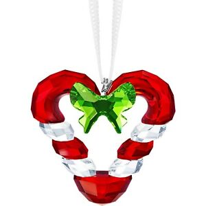 【貨物輸送無料】宝飾品・佩び物 デコラツィオオーネスワロフスキーバストンチーノディズッケロアクオーレナターレキャンディハートdecorazione swarovski bastoncino di zucchero a cuore natale 5403314 candy he