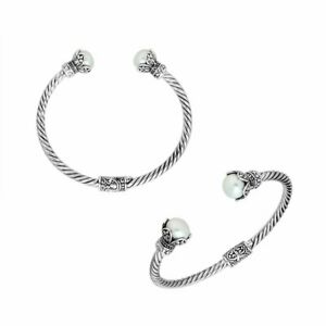 【貨物輸送無料】宝飾品・佩び物 シルバースターリングブレスレットウィズパールargent sterling bracelet avec mabe perle ab1087pe