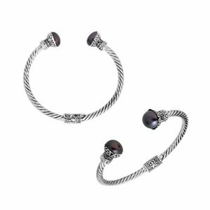 【貨物輸送無料】宝飾品・佩び物 シルバースターリングブレスレットウィズグレーメイブパールargent sterling bracelet avec gris mabe perle ab1087peg