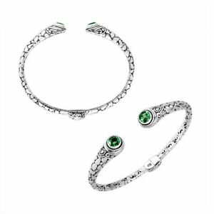 【貨物輸送無料】宝飾品・佩び物 シルバースターリングブレスレットグリーンクォーツargent sterling bracelet avec vert quartz ab9032gq