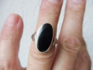 【貨物輸送無料】宝飾品・佩び物 リングシルバーオニックス_ belle ,vieux anneau __ 925 argent __ avec onix __