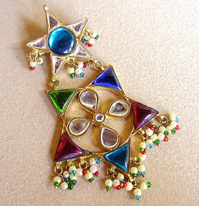 【貨物輸送無料】宝飾品・佩び物 ビッグピンスターズメタルドール932   grande broche etoiles metal dore emaille