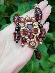 【貨物輸送無料】宝飾品・付属品 ネックレスグレージングデザイナーガラスビーズcollier ancien, vitage, de createur, perle de verre