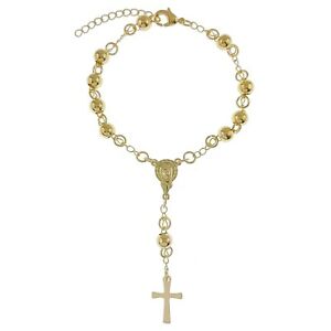 【貨物輸送無料】宝飾品・佩び物 シャペルテゴールドメッキブレスレットbracelet chapelet plaque or 750000  longueur 18 糎  3 糎  religion  femme
