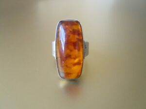 【貨物輸送無料】宝飾品・佩び物 カルトシルバーフィッシュランドリングウィズハニープレスアンバーculte 835 argent fischland bague avec miel press ambre 5,0 g  rg 51