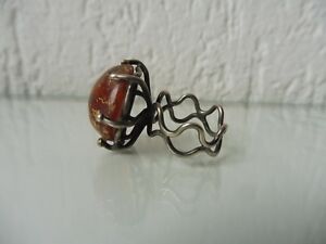 【貨物輸送無料】宝飾品・付属品 リングシルバーイエローアンバーbelle, vieux anneau __ 925 argent __ avec ambre jaune