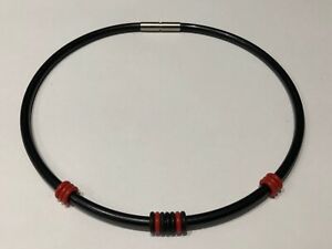 【貨物輸送無料】宝飾品・佩び物 ナインラバーネックレスブラックレッドネックレス