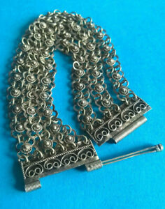 【送料無料】ジュエリー・アクセサリー シルバーカネチユギリシャブレスレットbracelet ancien en argent 1000 cannetilles grece