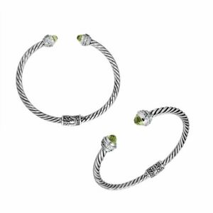 【貨物輸送無料】宝飾品・佩び物 シルバースターリングブレスレットグリーンアメジストargent sterling bracelet avec vert amethyste ab1057gam