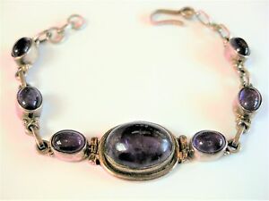 【貨物輸送無料】宝飾品・付属品 アメジストシルバーブレスレットbracelet argent veritable avec amethyste