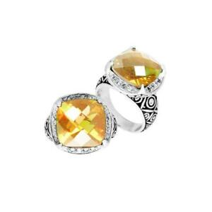 【貨物輸送無料】宝飾品・佩び物 シトロンクォーツシルバーリングbague en argent avec citron quartz ar6145lq178糎