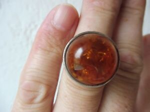 【貨物輸送無料】宝飾品・佩び物 リングシルバーアンバーbelle, vieux anneau __ 925 argent __ avec ambre _