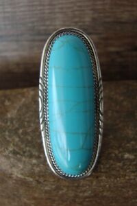 【貨物輸送無料】宝飾品・佩び物 ナバホシルバージュエリースターリングターコイズリングサイズnavajo bijoux argent sterling turquoise bague taille 8