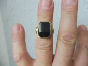 【貨物輸送無料】宝飾品・佩び物 年寄りの輪っかしろがね色belle, vieux anneau, 835 argent avec onyx, gr 60