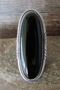 【貨物輸送無料】宝飾品・佩び物 ナバホシルバージュエリースターリングアニクスリングサイズnavajo bijoux argent sterling onyx bague taille 7