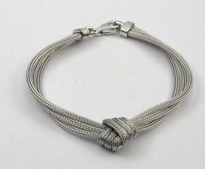 【貨物輸送無料】宝飾品・佩び物 ソリッドスターリングシルバーニットワイヤーブレスレットbracelet インチ solid sterling silver 925 knitted wire