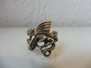 ジュエリー・アクセサリー リングシルバードラゴンbelle, vieux anneau, 925 argent, dragon