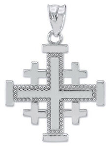 【貨物輸送無料】宝飾品・付属物 ホワイトゴールドエルサレムクロスペンダントwhite gold jerum cross pendant