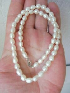 【貨物輸送無料】宝飾品・付属品 ネックレスノーブルパールシルバーnoble perles pour collier __ avec 925 argent  boucle__45糎 __
