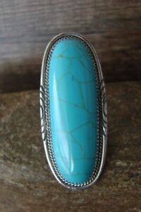 【貨物輸送無料】宝飾品・佩び物 ナバホシルバージュエリースターリングターコイズリングサイズnavajo bijoux argent sterling turquoise bague taille 5 12