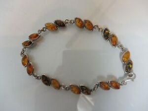 【貨物輸送無料】宝飾品・付属物 ブレスレットアンバーシルバーsublime, vieux bracelet, avec multicolores ambre, 925 argent
