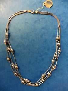 【貨物輸送無料】宝飾品・佩び物 ソリッドシルバーロングヴィンテージチェーンmagnifique chaine de 3 rangs en argent massif long 40 糎 vintage 1980