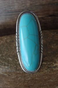 【貨物輸送無料】宝飾品・佩び物 ナバホシルバージュエリースターリングターコイズリングサイズnavajo bijoux argent sterling turquoise bague taille 6 12