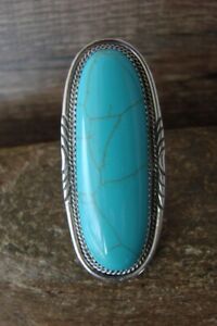【貨物輸送無料】宝飾品・佩び物 ナバホシルバージュエリースターリングターコイズリングサイズnavajo bijoux argent sterling turquoise bague taille 7 12