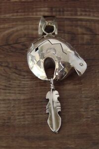 【貨物輸送無料】宝飾品・付属品 ナバホシルバースターリングターコイズアルケアーケアークソンフェザーペンダントnavajo argent sterling turquoise arque ourson pendentif plume
