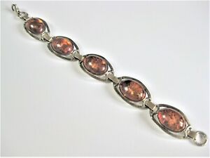 【貨物輸送無料】宝飾品・付属品 シルバーブレスレットアンバーantique bracelet en argent 925 avec ambre, 19,2 g