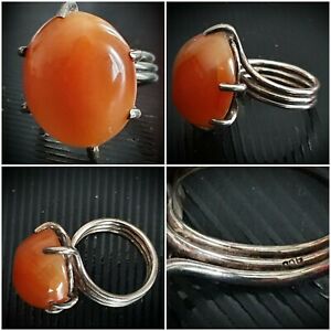 【貨物輸送無料】宝飾品・付属品 シルバーリングヴィンテージデザイナーbague argent 900 vintage createur annees 198090
