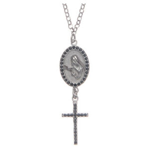 【貨物輸送無料】宝飾品・佩び物 サントリタブラックシルバーネックレスcollier argent 925 noir sainte rita