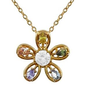 【貨物輸送無料】宝飾品・佩び物 メッキゴールドオキシデスジルコニウムナインcollier femme fleur plaque or 750000 et oxydes zirconium  longueur 45糎  neuf