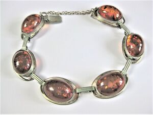 【貨物輸送無料】宝飾品・付属品 シルバーブレスレットアンバーantique bracelet en argent 835 avec ambre, 19,03 g