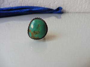 【貨物輸送無料】宝飾品・付属品 リングシルバーターコイズbelle, vieux anneau __ 800 argent __ avec joli turquoise ___