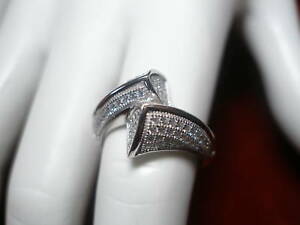 【貨物輸送無料】宝飾品・佩び物 シルバースターリングパヴェパターンリングargent sterling pave cz derivation motif bague