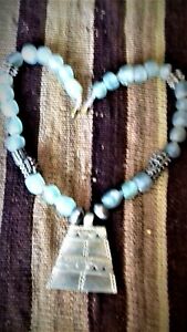 【貨物輸送無料】宝飾品・佩び物 アフリカネックレストーンオパレセントガラスbeau collier africain tons opalescents verre de traite et bronze
